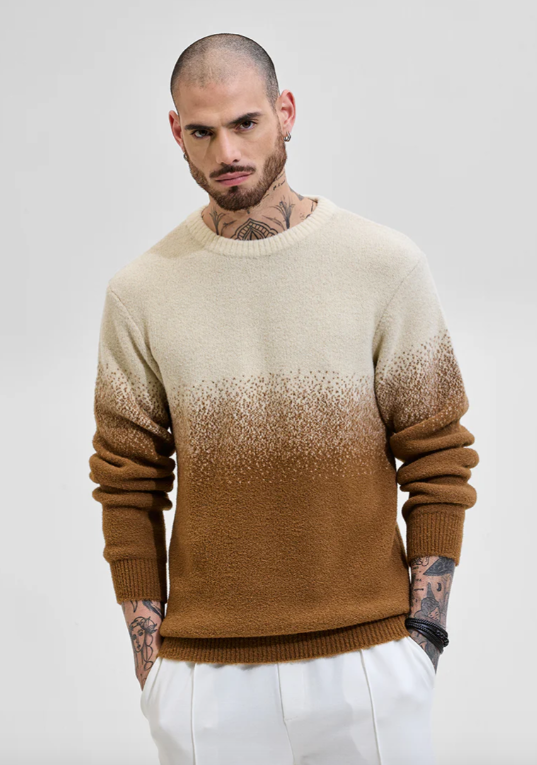 Beige Ombre Light Weight Sweater