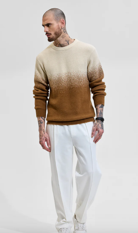 Beige Ombre Light Weight Sweater