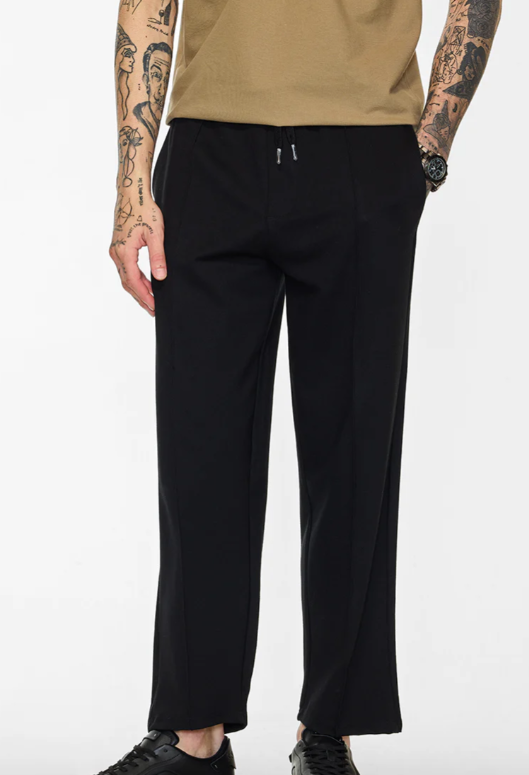 Black Stretch Korean Trousers